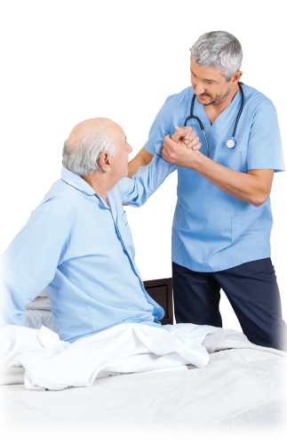 Male Nurse and Old Man-feather